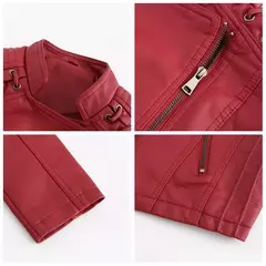 12 cor do plutônio jaqueta feminina lapela zip-up casaco de couro feminino S-4X na internet