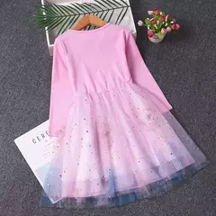 2025 novo disney elsa vestido de princesa dos desenhos animados meninas vestido - loja online