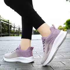 Sapatos casuais com renda para mulheres, leve, sola grossa, exercícios, esporte - Show Drop