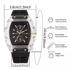 Moda feminina relógios casuais pulseira de silicone analógico relógio de quartz - loja online