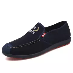 Moda deslizamento-em sapatos de lona masculinos respirável leve confortável sa - loja online