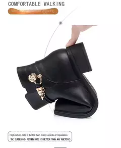 Botas de inverno femininas à prova à prova d&#39;água água couro quente mãe - Show Drop
