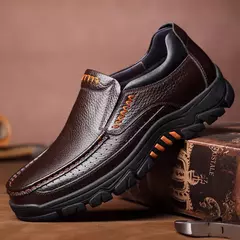 Sapatos para homens mocassins de couro chef sapatos de trabalho conforto penetra