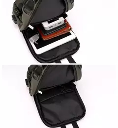 Homens de náilon mochila peito pacote ombro com porta carregamento usb viagem m - loja online