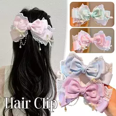 Lolita arco laço grampo de cabelo headpiece cosplay headwear feminino acessóri - loja online