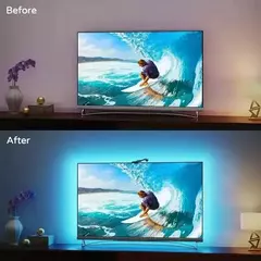 Imagem do Tv luz de fundo ambiente 5v usb rgbic tira luz led com câmera 3.8m 5m app tela
