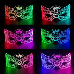 Imagem do Acrílico led luminoso óculos de festa brilho neon light up viseira óculos dj