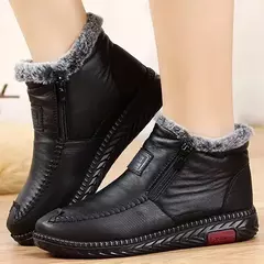Botas de neve de inverno mulheres bota de tornozelo retro couro do plutônio mãe sapatos de pelúcia quente confortável zíper à prova dwaterproof água calçados femininos botas mujer - loja online
