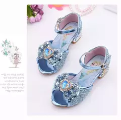 Disney meninas congeladas 2 elsa princesa sapatos meninas sapatos de cristal cri - Show Drop