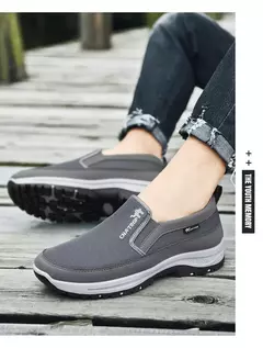 Imagem do Sapatos casuais masculinos de marca mocassins de malha respirável para homem an