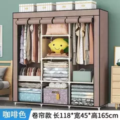 Dobrável haste dupla guarda-roupa quarto roupas armário mais organizador - comprar online