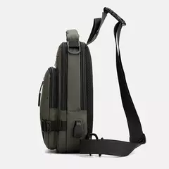 Homens de náilon mochila peito pacote ombro com porta carregamento usb viagem m