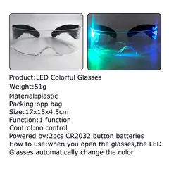 Acrílico led luminoso óculos de festa brilho neon light up viseira óculos dj