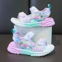 Disney crianças sapatos de verão nova elsa meninas malha praia especial moda i - loja online