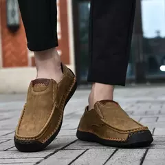 Sapatos masculinos casuais confortáveis deslizamento em mocassins de couro apar na internet