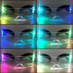 Acrílico led luminoso óculos de festa brilho neon light up viseira óculos dj - loja online