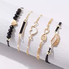 6 pçs conjunto relógio para mulheres de luxo couro analógico senhoras quartzo na internet