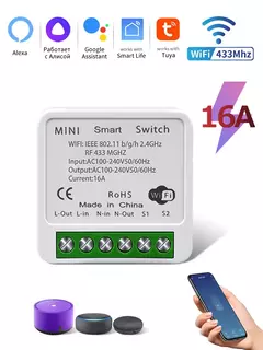 Disjuntor wi-fi tuya smart home app telefone controle de voz interruptor remoto