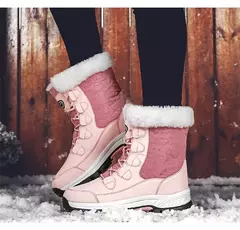 Botas femininas de inverno plataforma botas de neve à prova dwaterproof água p - loja online