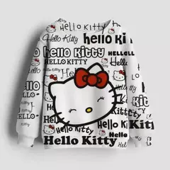 Bonito Kuromi e Melody Cartoon Anime Periféricos moletons Meninos e Meninas Suéter Pulôver de Pescoço Redondo na Primavera e no Outono na internet