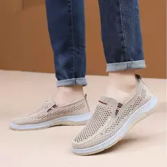 Imagem do Tênis respirável de malha casual masculino, tênis de verão, sapato esportivo