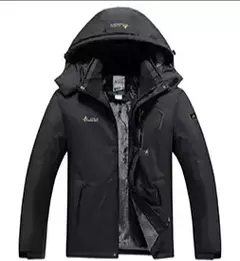 Impermeável casaco de lã quente para homens, impermeável impermeável, capuz - Show Drop