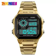 Skmei 1335 pulseira de aço inoxidável relógio digital reloj hombre relógio e na internet