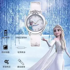 Elsa Princess Watch for Kids, pulseira de couro, relógios de pulso infantis fof - comprar online