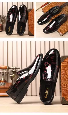 2024 novos sapatos de couro para homens padrão floral sapatos formais masculino