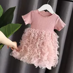 2024 novo unicórnio verão vestidos de princesa manga voadora crianças vestido - comprar online