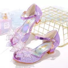 Moda meninas sapatos de salto alto crianças sapatos de couro para meninas princ - comprar online