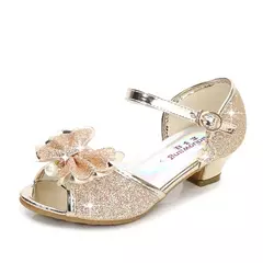 Imagem do Moda meninas sapatos de salto alto crianças sapatos de couro para meninas princ