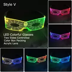 Imagem do Acrílico led luminoso óculos de festa brilho neon light up viseira óculos dj