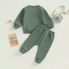 Pudcoco bebê menino 2 peças roupa fofa cor sólida manga comprida moletom e ca - loja online