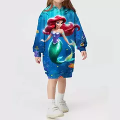 Novas meninas camisola vestido dos desenhos animados festa jogar disney sereia i na internet