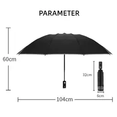 Guarda-chuva UV totalmente automático com lanterna LED, faixa reflexiva, guarda