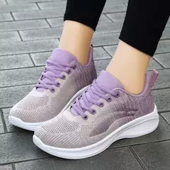 Sapatos casuais com renda para mulheres, leve, sola grossa, exercícios, esporte - comprar online