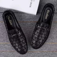 2022 novos mocassins pretos de couro masculino alta qualidade designer sapatos m - comprar online