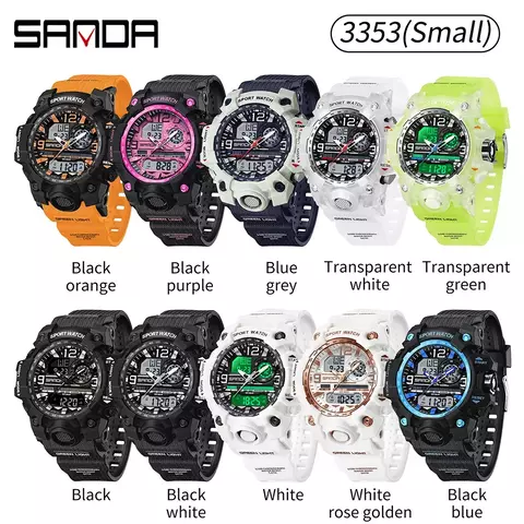 SANDA-G Style Relógio Digital para Mulheres, Relógio Desportivo Infantil, Relógio Eletrônico Impermeável, Cronógrafo, Calendário, Senhora, Quartzo, Meninos, Meninas - comprar online