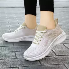 Sapatos casuais com renda para mulheres, leve, sola grossa, exercícios, esporte - Show Drop