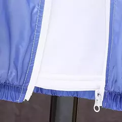 Jaqueta gradiente de cor masculina com capuz, corte-vento fino, gola alta.