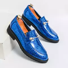 Sapatos de couro brilhantes para homens, mocassins luxuosos, sapatos de banquete - comprar online