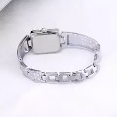 Pulseira feminina relógio corrente de metal estilo romano real acessórios quadro - comprar online