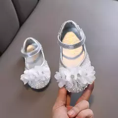 Sapato de princesa raso infantil, lantejoulas, Purpurina, Ballet, Performance, A - Show Drop