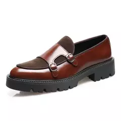 Moda masculina sapatos casuais de couro masculino clássico estilo britânico mo - Show Drop