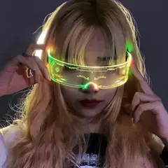 Acrílico led luminoso óculos de festa brilho neon light up viseira óculos dj - loja online