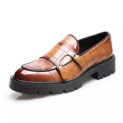 Moda masculina sapatos casuais de couro masculino clássico estilo britânico mo - Show Drop