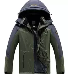 Impermeável casaco de lã quente para homens, impermeável impermeável, capuz - comprar online