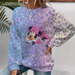 Disney feminino moletons e moletons mickey mouse outono primavera moletom outono
