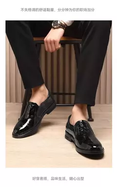 2024 novos sapatos de couro para homens padrão floral sapatos formais masculino - Show Drop